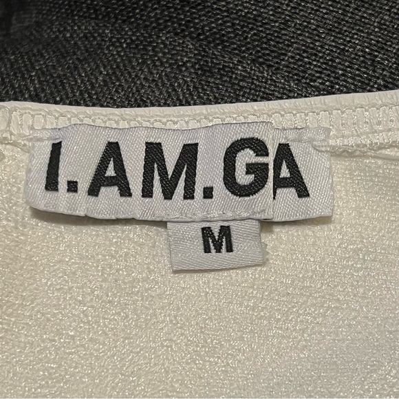 I.AM.GIA Vixra white faux leather corset top backless halter top size M - Picture 4 of 13